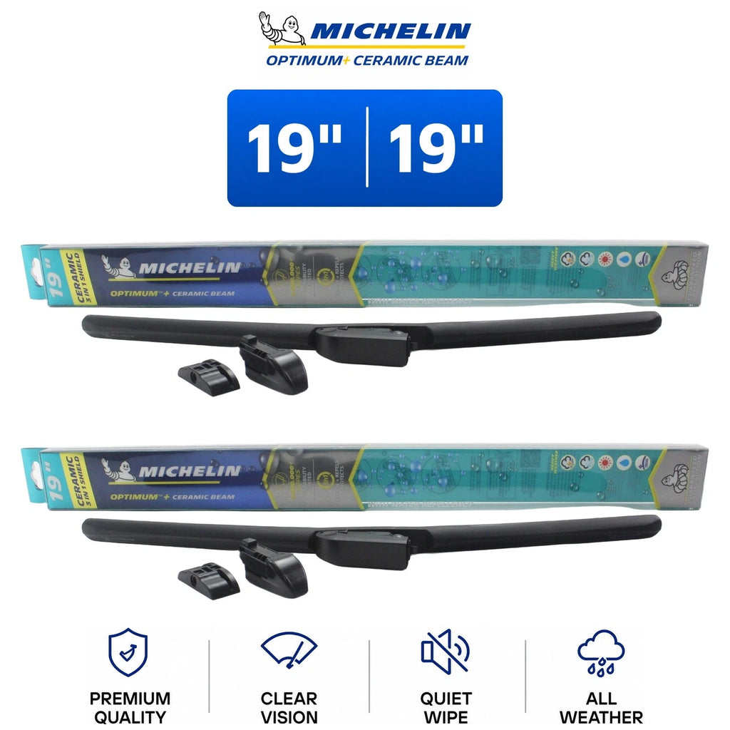 Set of 2 Michelin Optimum+ 19" Ceramic Beam Wiper Blades for Mazda (1988–2003)