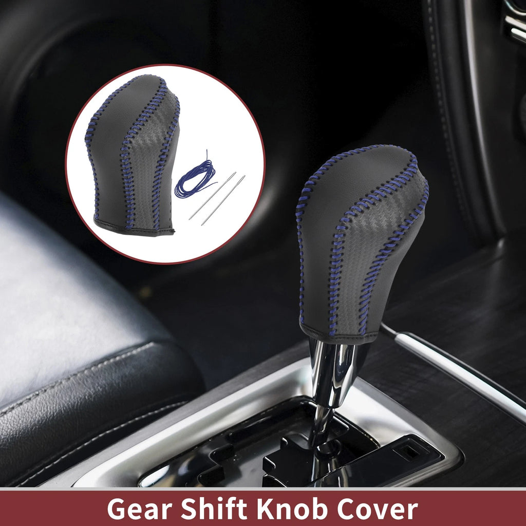 1 Pc Gear Shift Knob Cover for Nissan Maxima (2016–2023) Blue Faux Leather