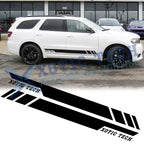 Black Vinyl Door Side Skirt Body Decal Stripe Sticker for Dodge Durango (2010–2017)