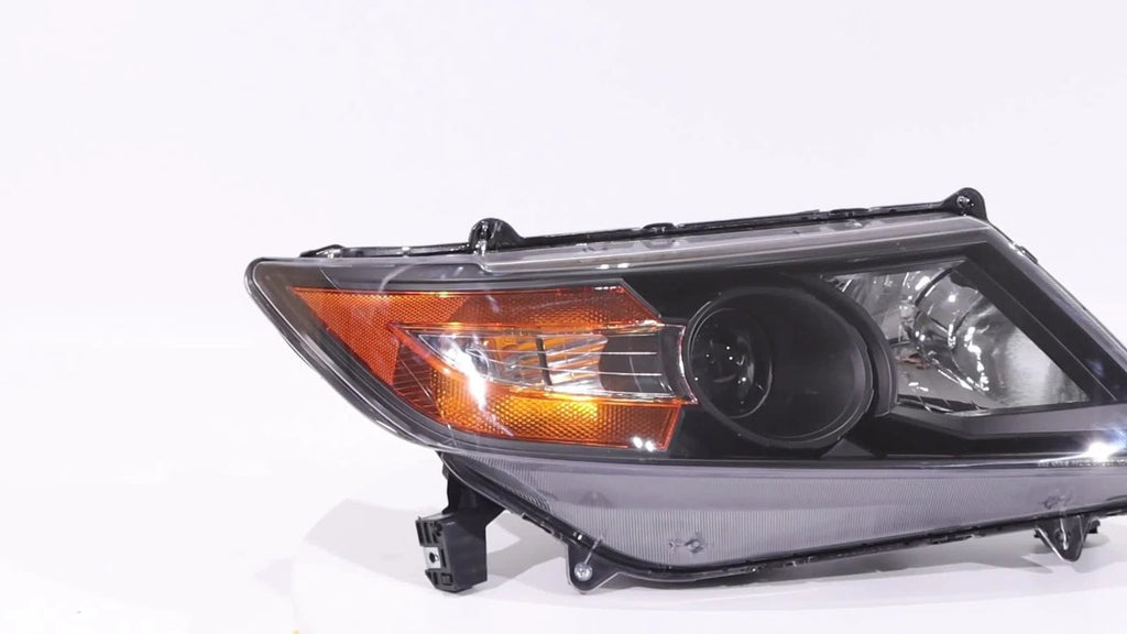 Halogen Front Headlights for Honda Odyssey (2011–2017) Black Amber Pair