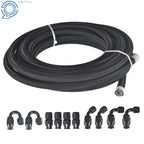 6AN Black Nylon E85 PTFE Fuel Line Hose Kit (10FT, 12FT, 20FT, 30FT)