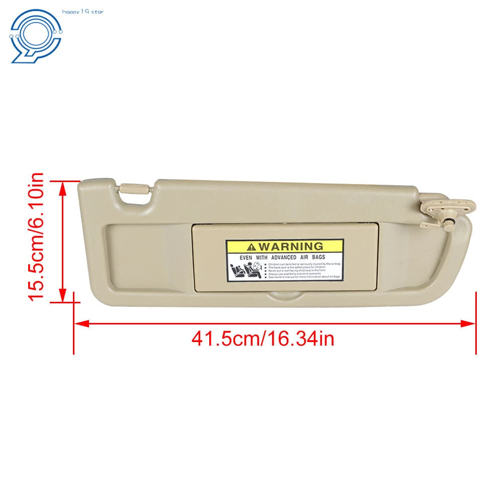 Set of 2 Sun Visors for Honda Civic (2006–2011) Pearl Ivory Tan