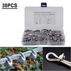 30PCS M6 Wire Rope Fixed Clamps with Triangular Ring Auto Mount Accessories