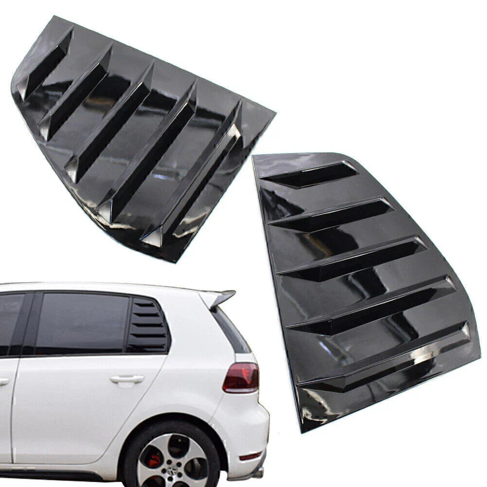 Rear Door Window Triangle Gloss Black Trims for Volkswagen Golf (2009-2013)