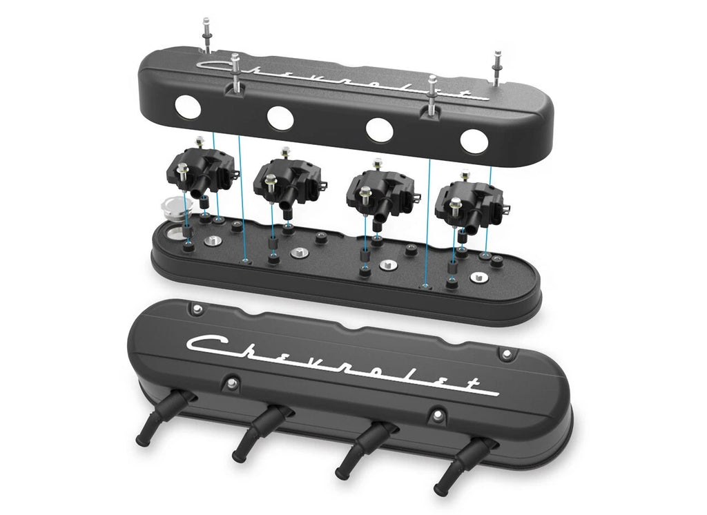 Satin Black Aluminum Valve Covers with Coil Covers for Chevrolet LS (1997–2014)