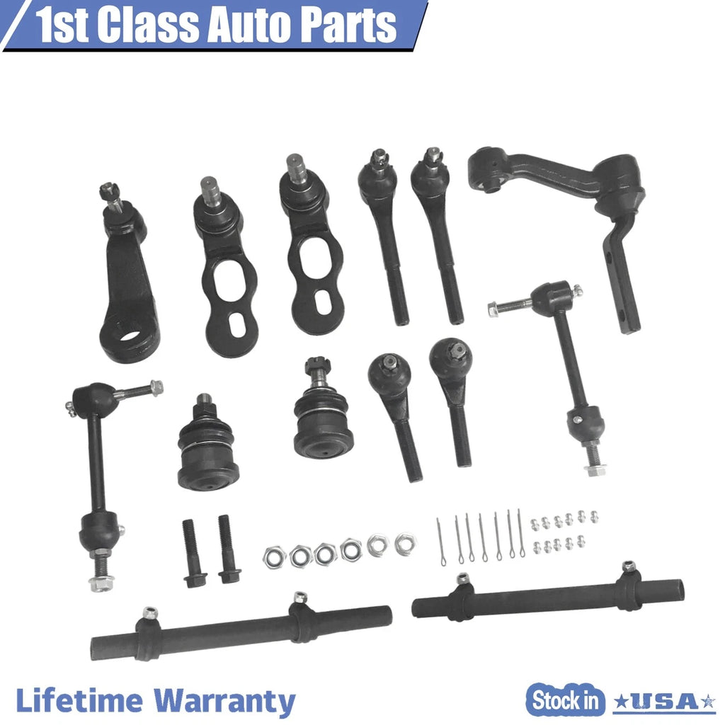 14pc Front Suspension Ball Joints Tie Rod Ends Kit for Ford Crown Victoria (1998–2002)
