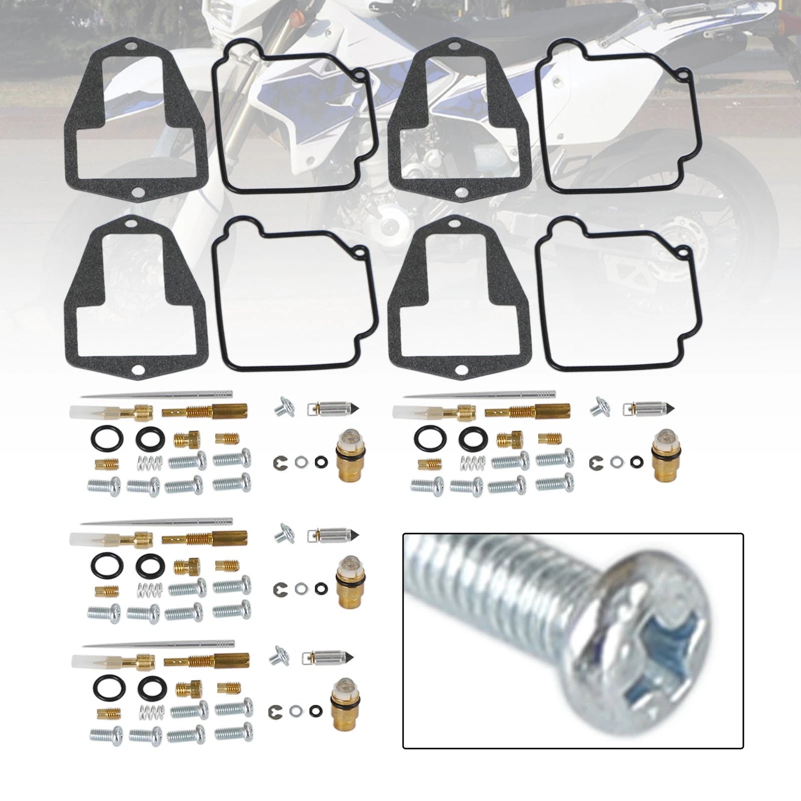 4X Carburetor Rebuild Repair Kit for Suzuki DR250 DR350 (1990–1999)
