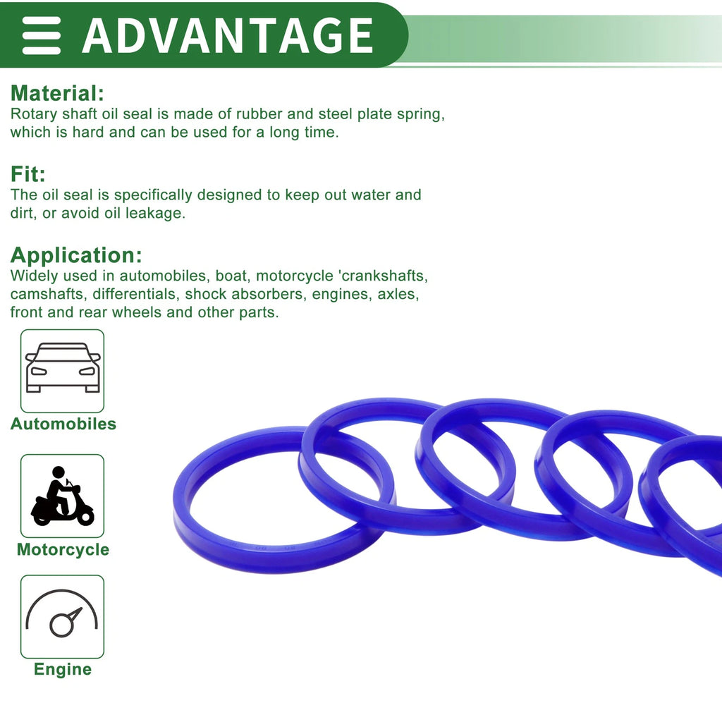 Set of 5 Oil Seal Rotary Shaft Seal 80x90x10mm High Pressure TPU