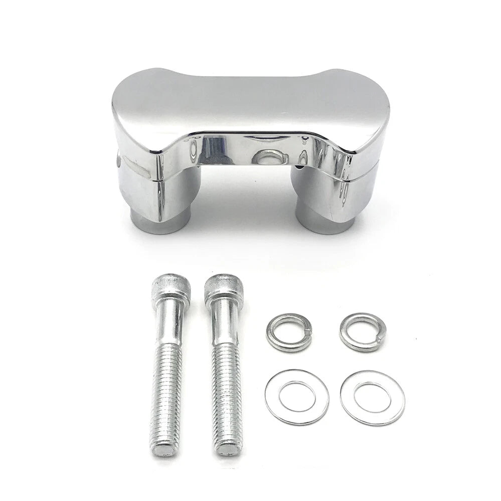 2" Tall Chrome Handlebar Riser/Top Clamp for Harley