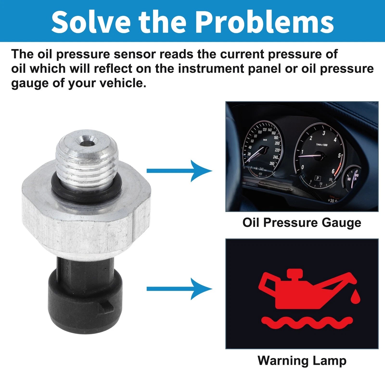Engine Oil Pressure Sensor for Buick Allure 3.6L (2005–2008) No.12570798