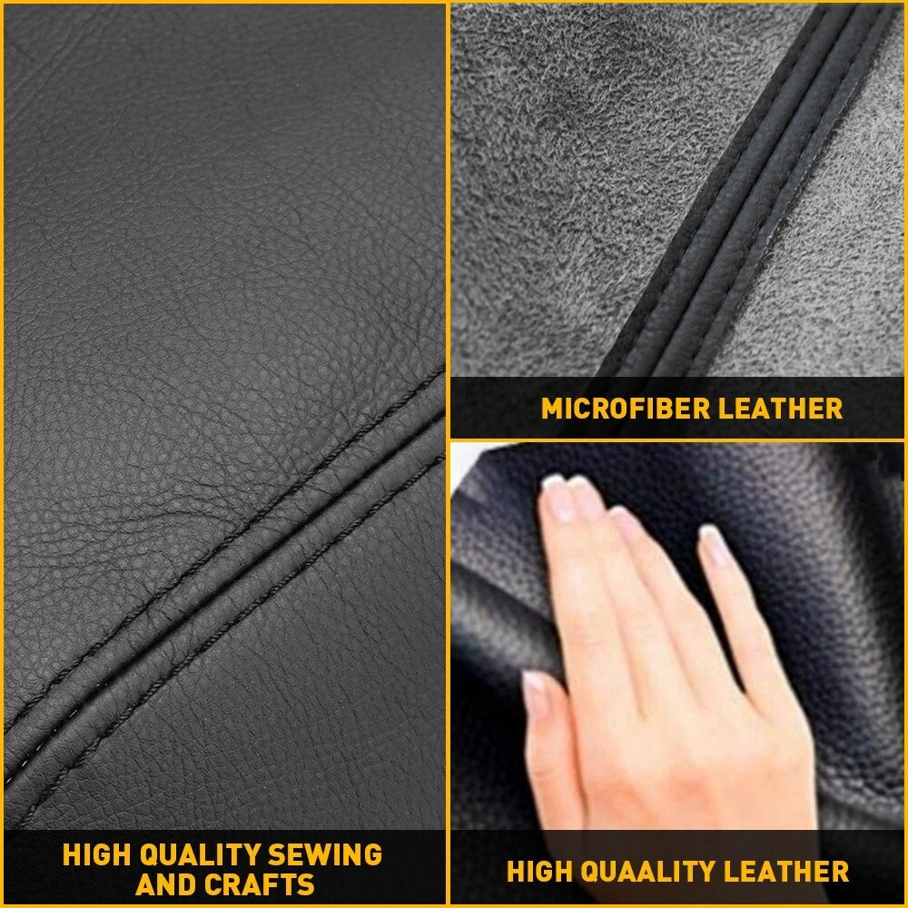 Leather Center Console Armrest Lid Cover for Ford Explorer (2011–2018) Black