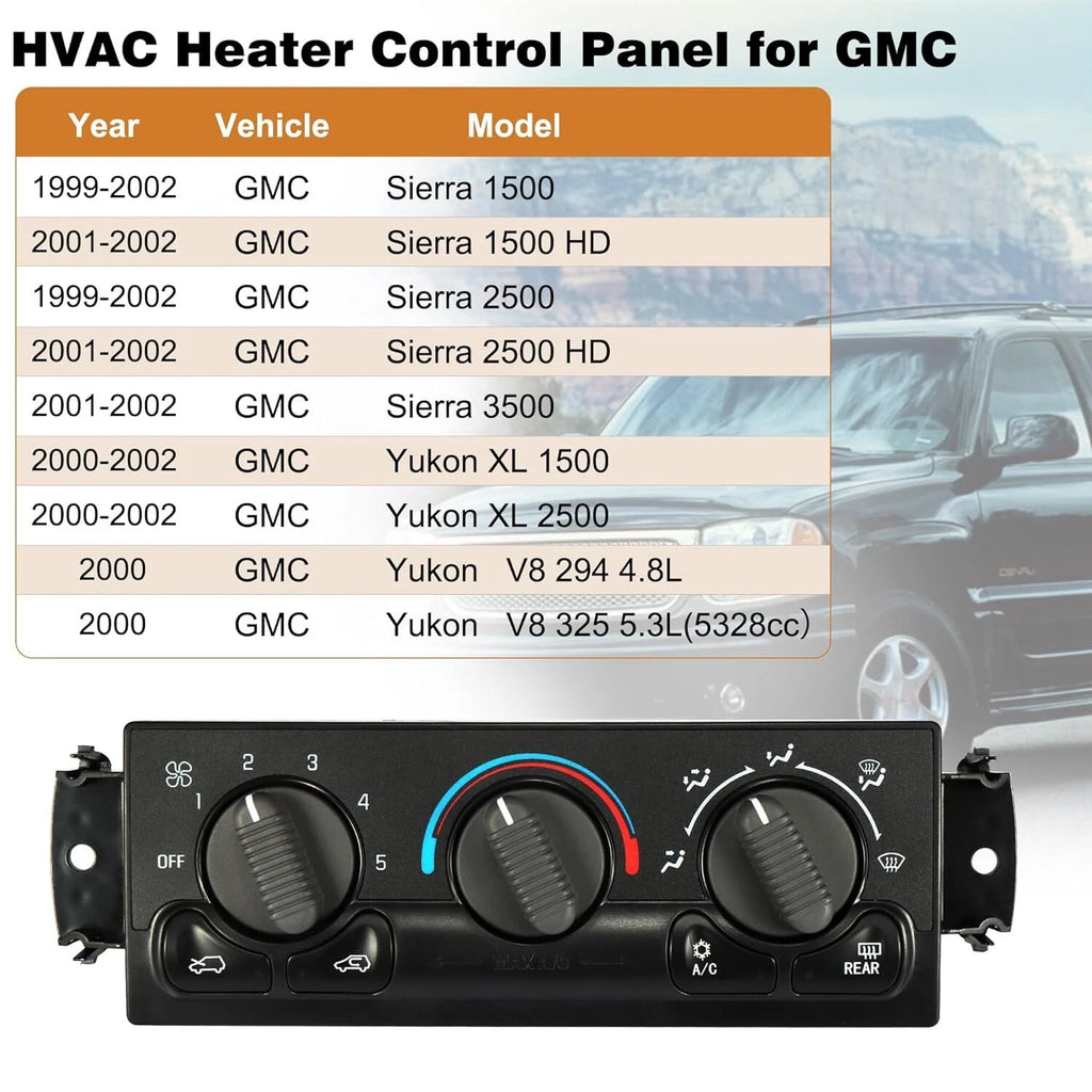 A/C Climate Control Module Panel for Chevy Tahoe Silverado GMC (1999–2002)