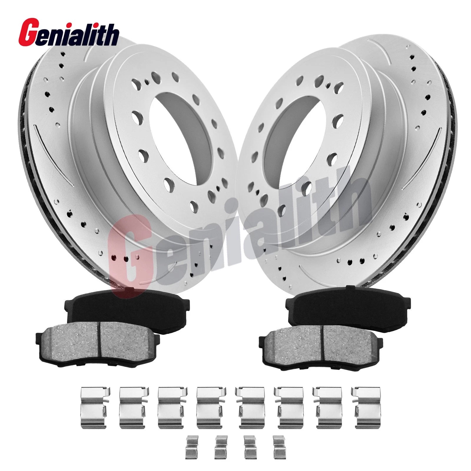 Rear Slotted Disc Rotors Brake Pads Kit for Toyota 4Runner (2003–2009)