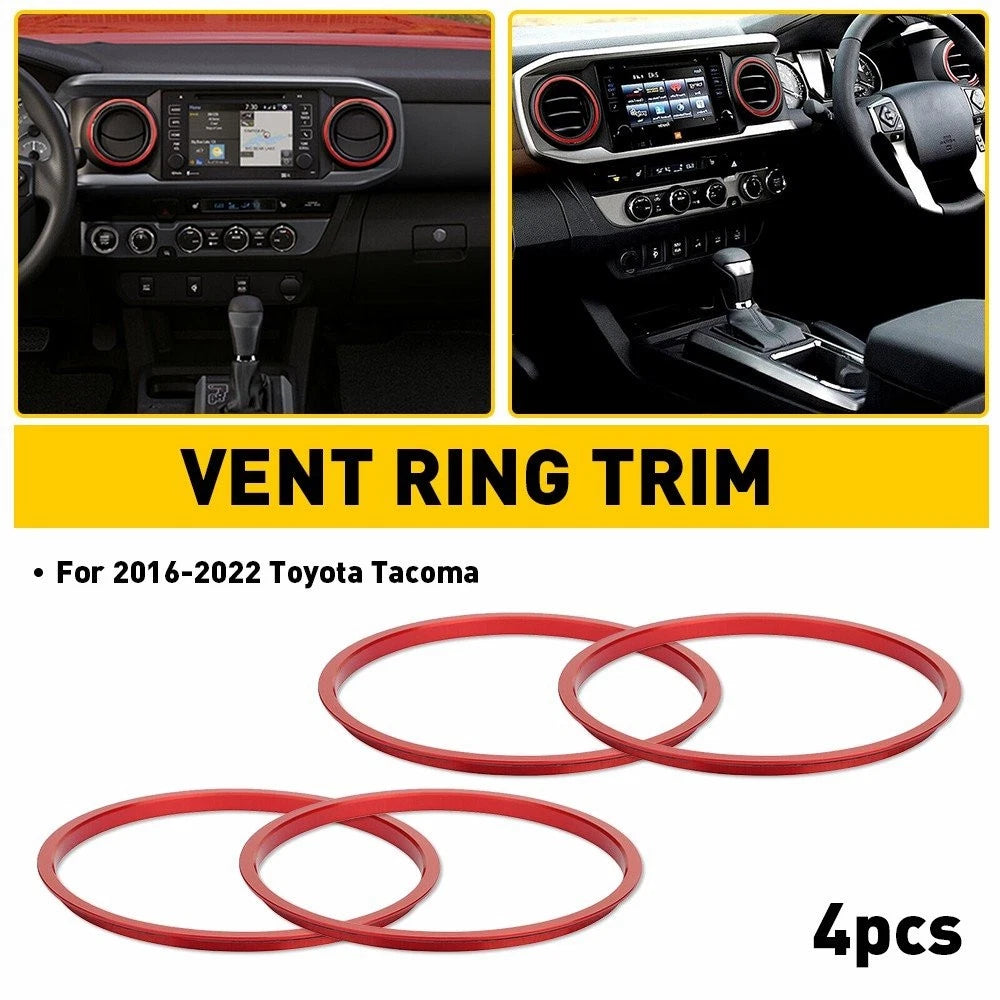 Set of 4 A/C Vent Ring Trim Covers for Toyota Tacoma (2016–2022)