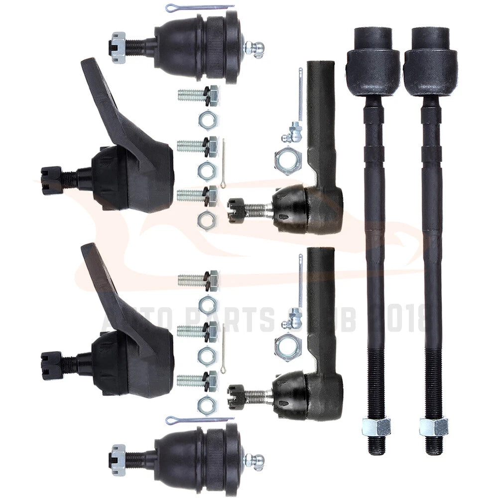 Set of 8 Front Lower Ball Joints and Tie Rods for Cadillac Commercial Chassis (1985–1993)