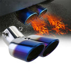 Dual Blue Exhaust Pipe Tail Muffler Tip for Universal Cars (Stainless Steel)