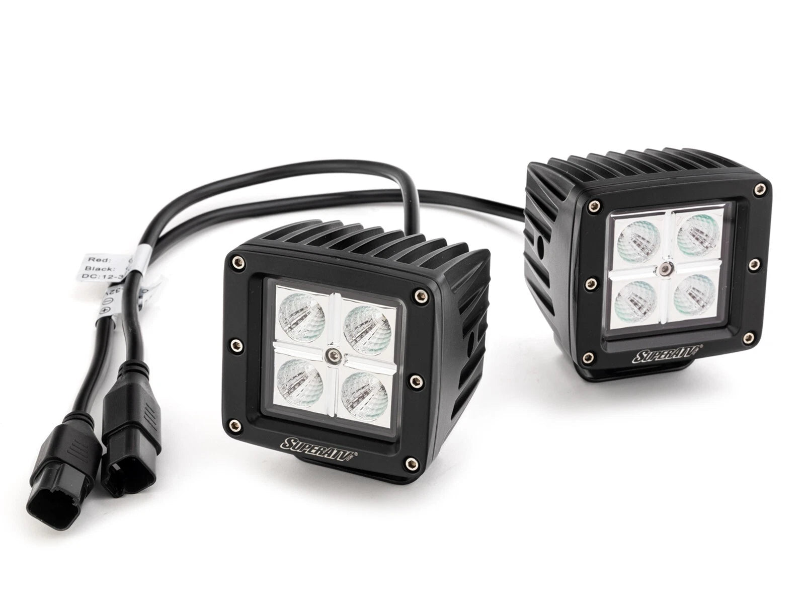 3" LED Cube Lights for SuperATV (Flood Pattern, 1.75 Cage Mount Brackets)