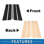 6 Pcs Door Pillar Window Trim for Toyota Fortuner (2016–2023) Black