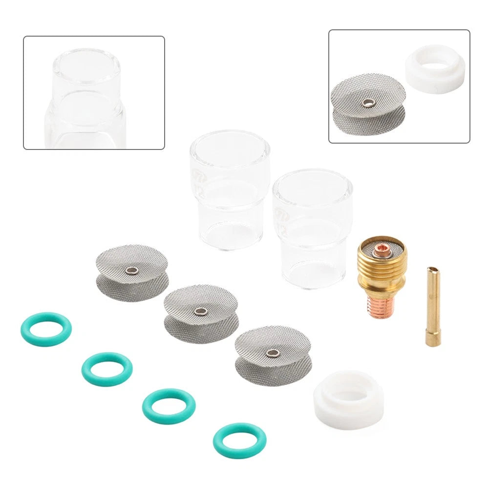 12PCS Pyrex Glass Cups Kit for WP9 20 25 (Gas Lens Sets)