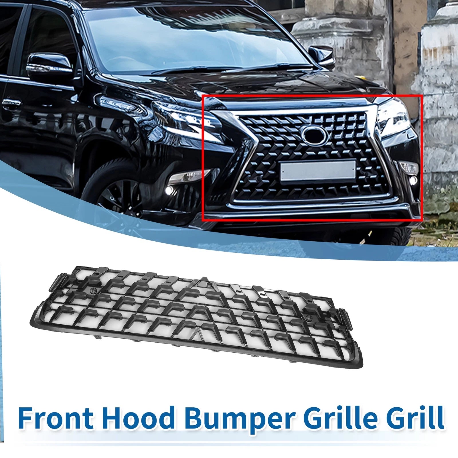Front Lower Hood Bumper Grille for Lexus GX460 (2014–2022) Chrome