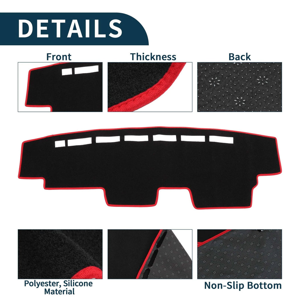 Dashboard Cover Mat for Honda N-VAN JJ1 JJ2 (2018–Present) Black Red