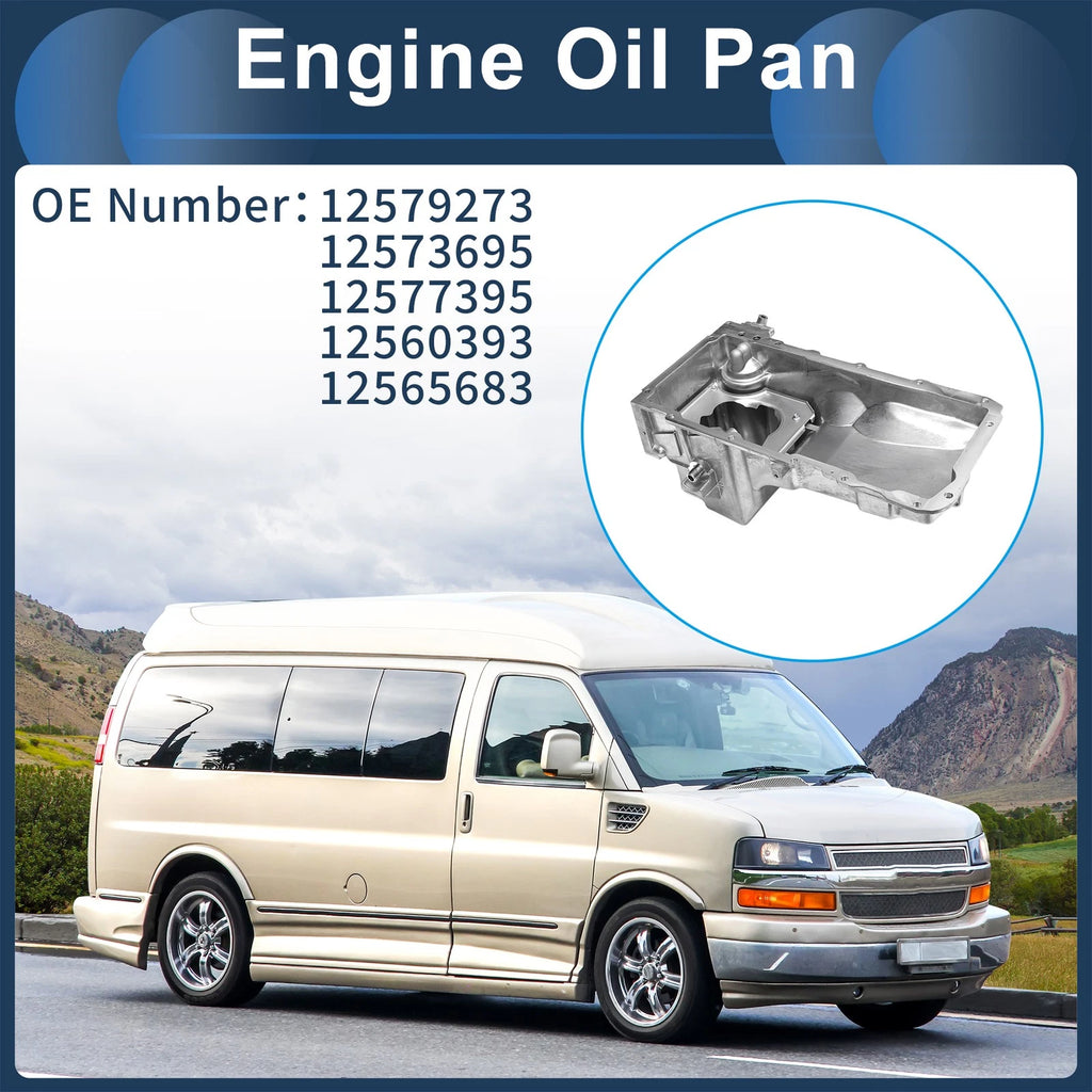1 Pc Engine Oil Pan No.12579273 for Chevrolet Express 2500 (2003–2007) Aluminum