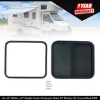 24" x 22" Horizontal Slider RV Window for Trailers with Screen