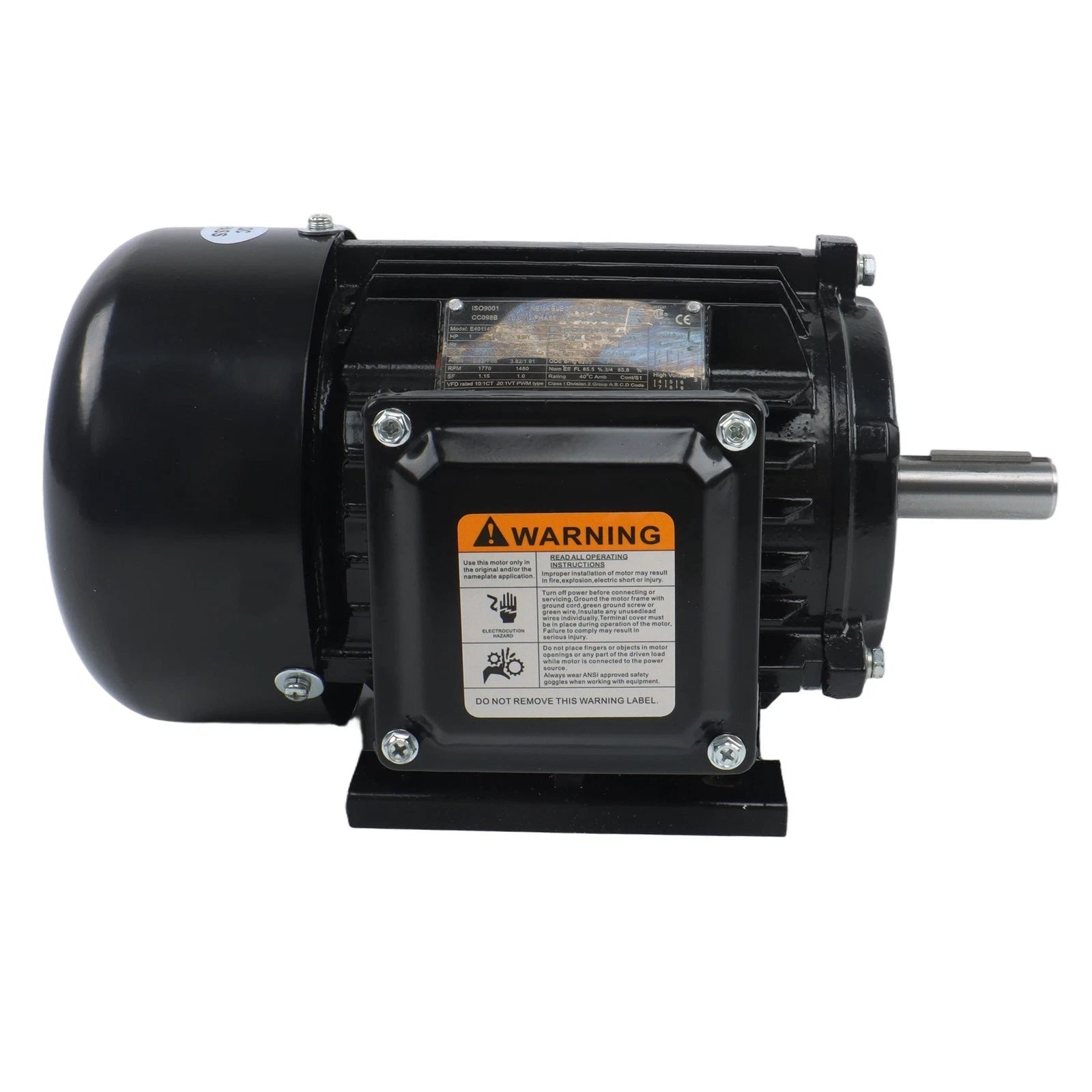 1HP Electric Motor for General Electric 143T Frame (1800 RPM)