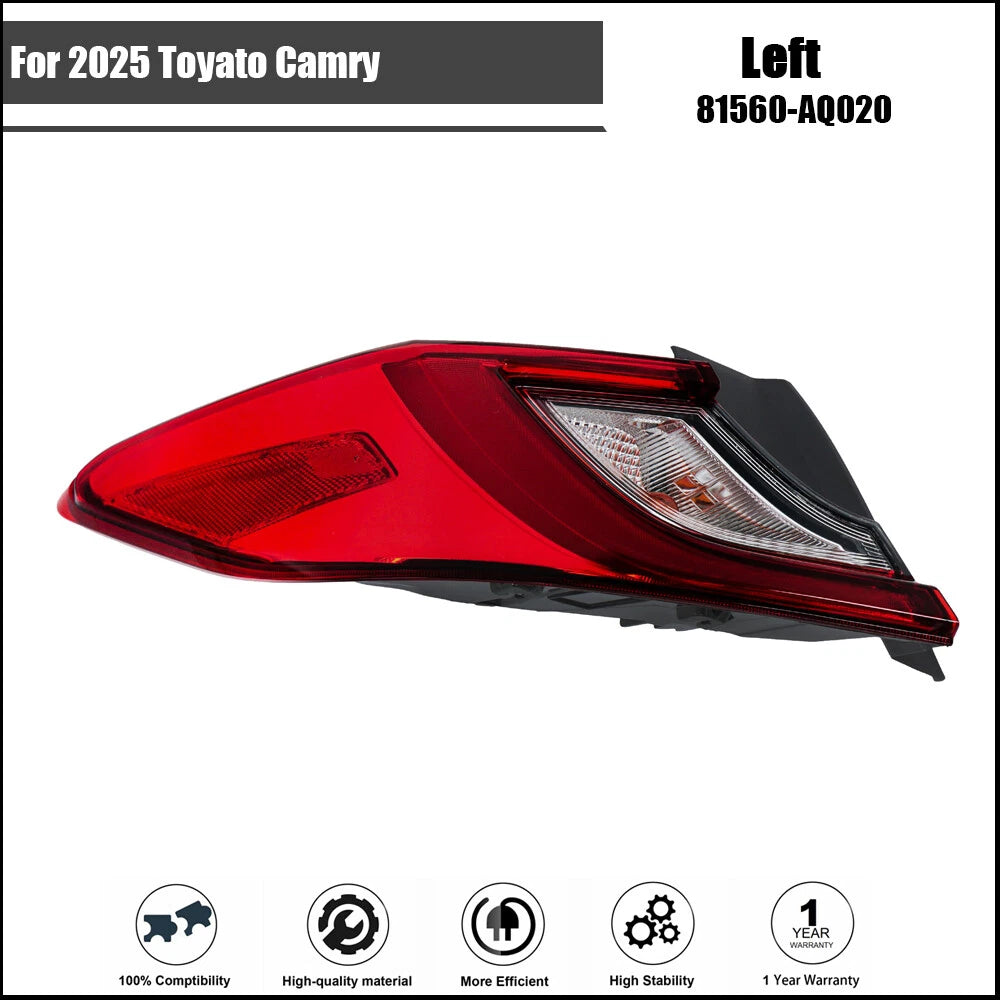 Tail Light Lamp for Toyota Camry (2025) Left Driver Side Outer