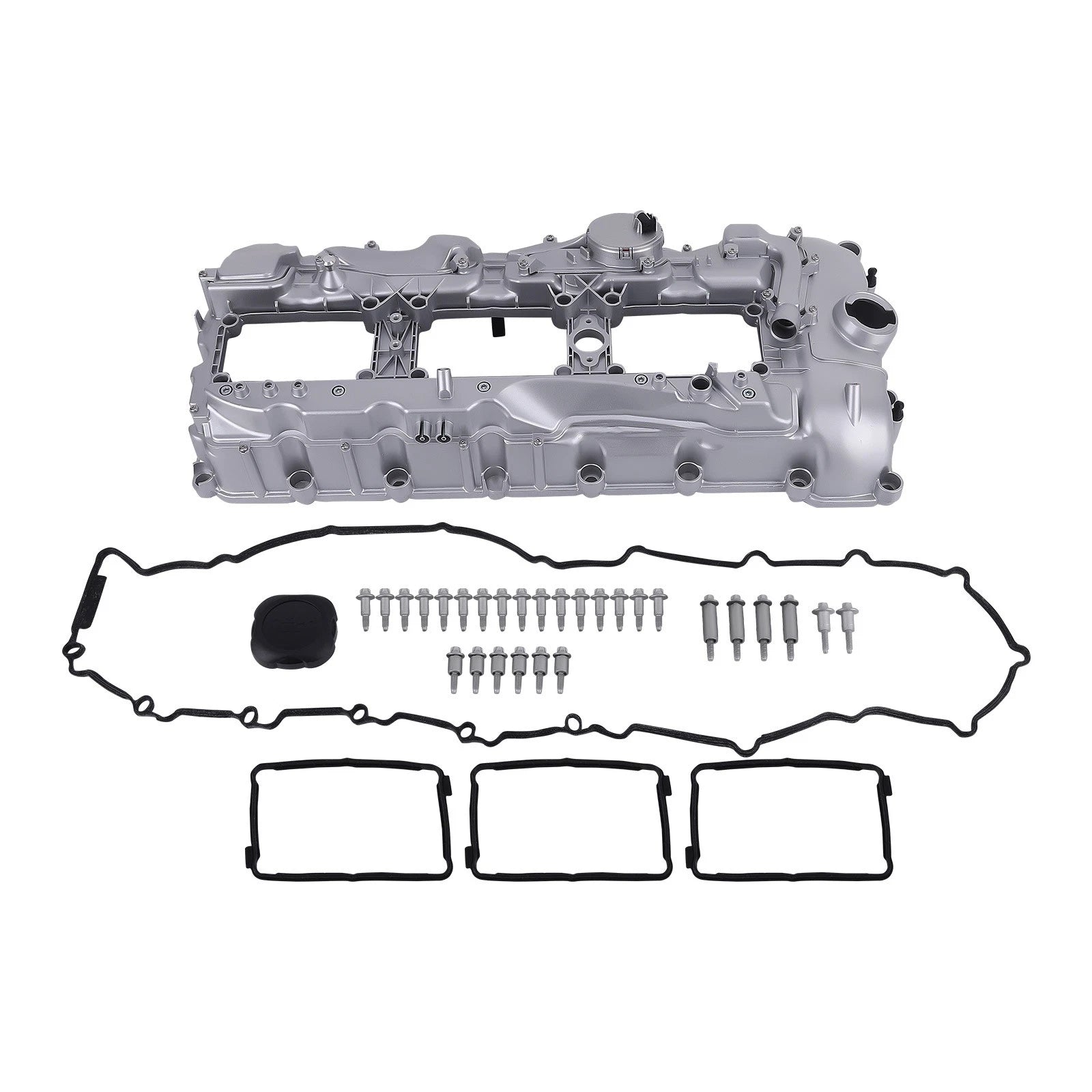 Aluminum Valve Cover Kit w/ Gasket & Cap for BMW N55 135i 335i 535i 640i 740i X3 (2011–2019)