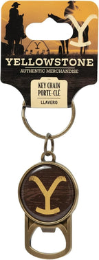 Yellowstone Logo Bronze Finish Bottle Opener Key Chain