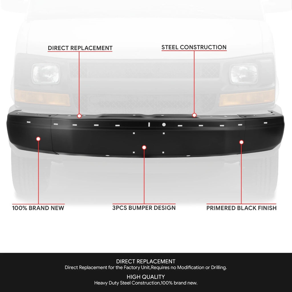 Front Bumper Face Bar for Express Savana 1500 2500 3500 (2003–2023)