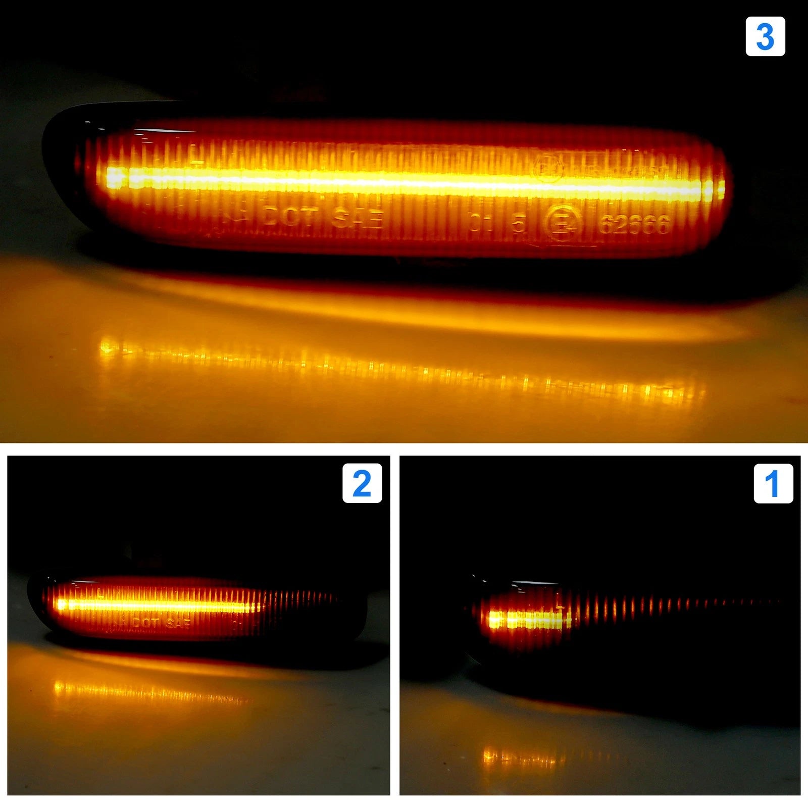 1 Pair Smoked LED Side Marker Light for BMW E46 (1998–2006)