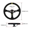 345mm Deep Dish Racing Suede Steering Wheel with Quick Release Adapter