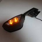 Black Rearview Mirrors with LED Turn Signals for Kawasaki Ninja ZX10R (2016–2021)