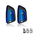 Smart Key Fob Shell Protect Cover Blue TPU Leather for BMW (2010–2019)