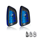 Smart Key Fob Shell Protect Cover Blue TPU Leather for BMW (2010–2019)