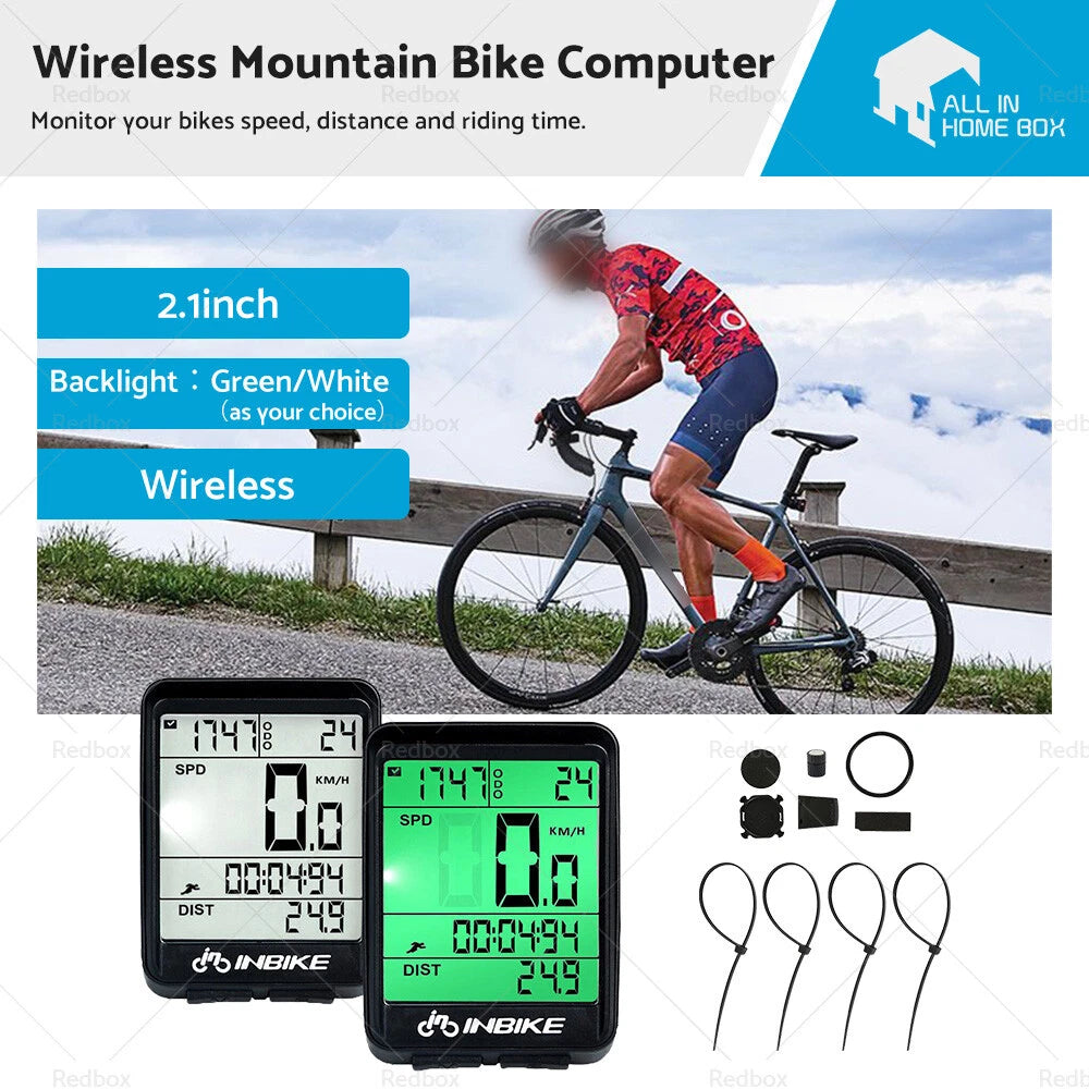 Wireless LCD Cycle Speedometer Odometer for Bicycle (Waterproof)