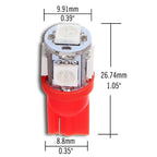 10Pcs Red T10 194 W5W 5SMD LED Speedometer Lights for Automotive