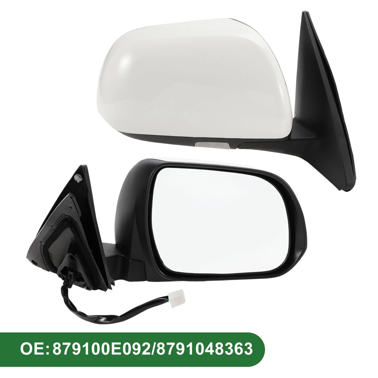 Right Side Door Mirror for Toyota Highlander (2008–2013) Manual Folding White