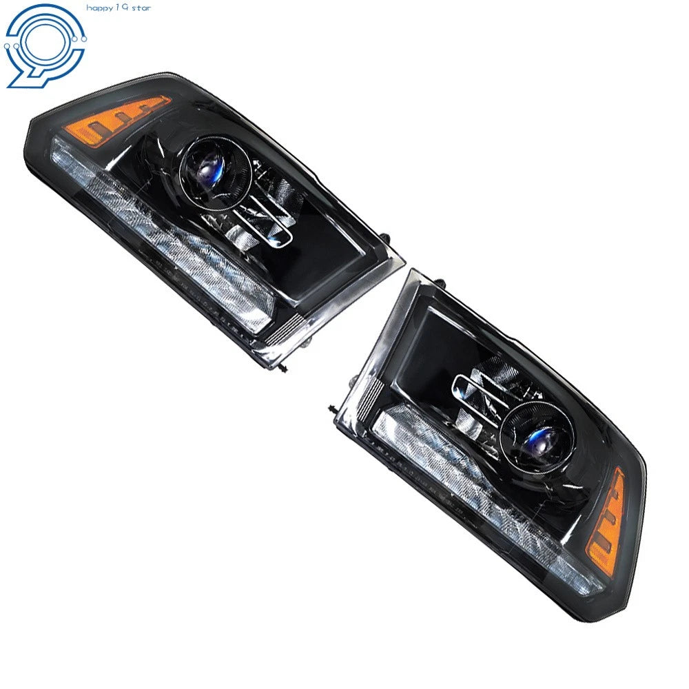 Set of 2 LED Headlights for Dodge Ram 1500-3500 (2013–2018) Black Housing