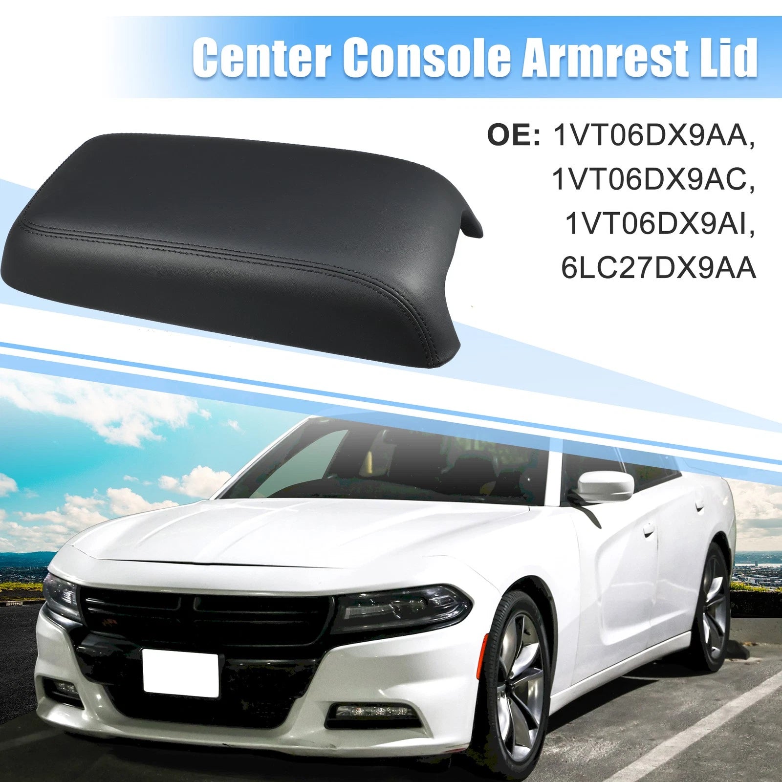 Center Console Armrest Lid Kit 1VT06DX9AI for Dodge Charger, Chrysler 300 (–)