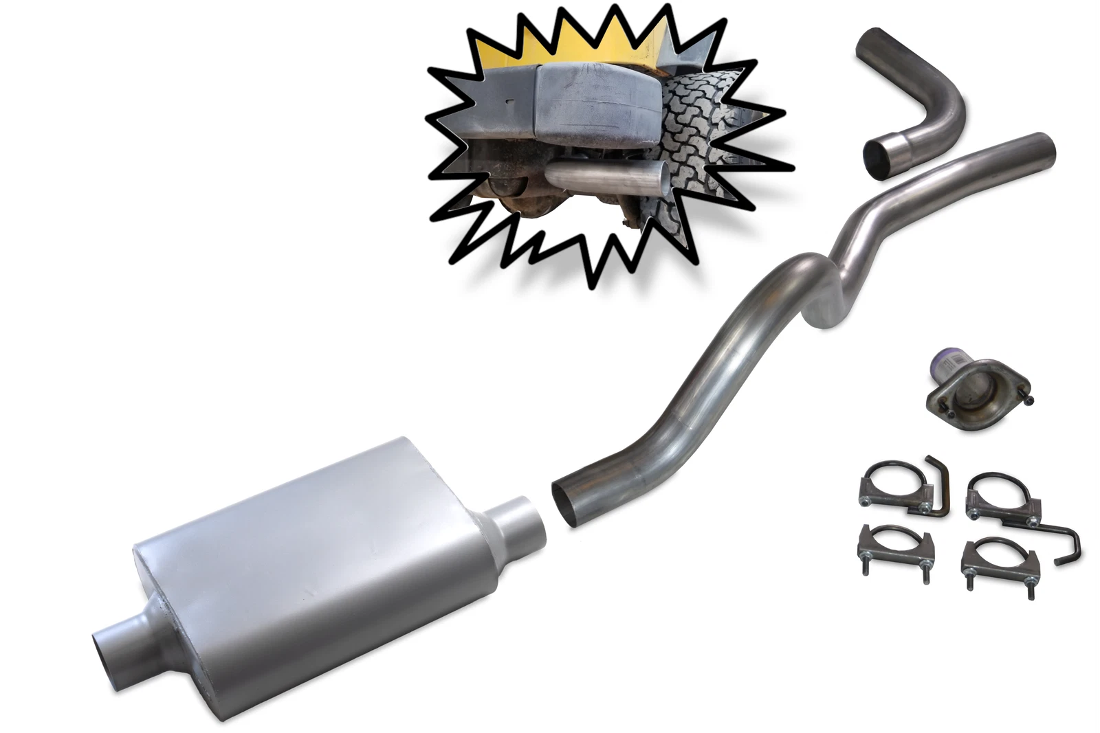 2.5" Aluminized Exhaust Kit for Jeep Wrangler TJ (1997–2000)