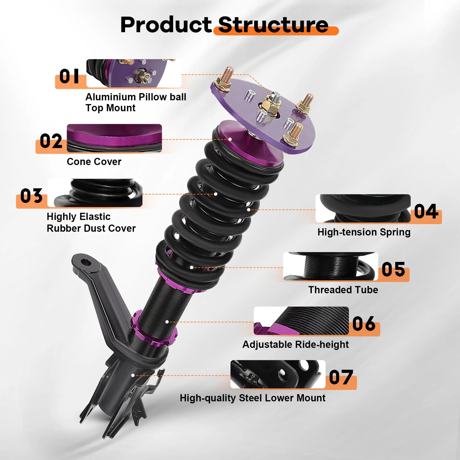Coilovers for Acura RSX (2002–2006) - Adjustable Height Suspension Spring Kits