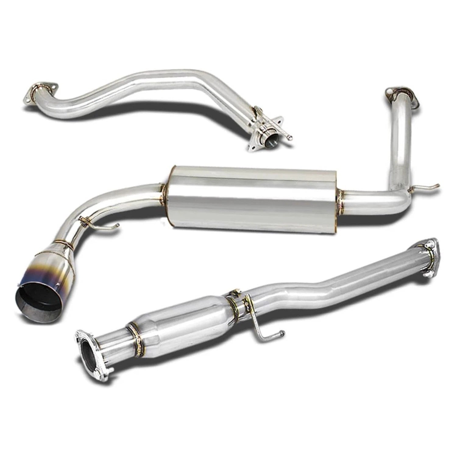 4.5" Burnt SS Tip Muffler Catback Exhaust for Honda CR-X HB (1988–1991)
