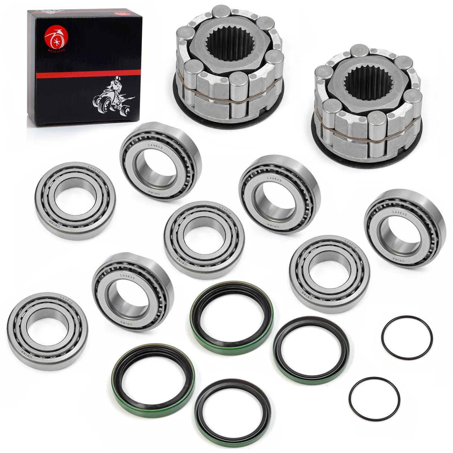 2X Front Wheel Hub Clutch Bearing Seals Kit for Polaris Scrambler 400 500 (1999–2003)