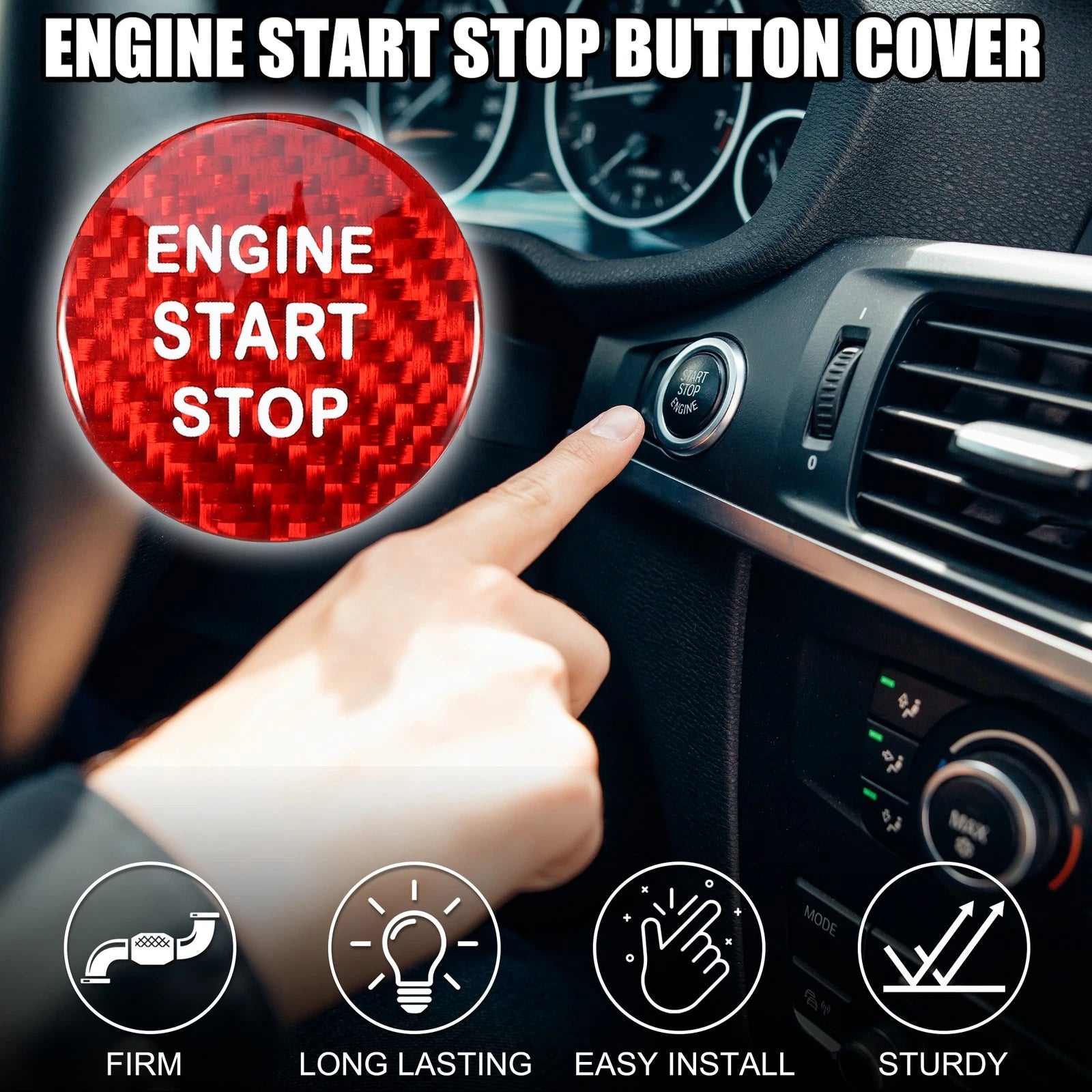 Engine Start Stop Button Cover for Subaru BRZ (2013–2021) - Red