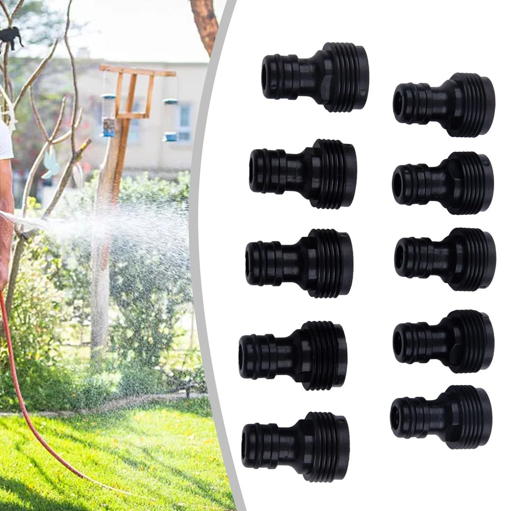 10 Pack of Plastic Male Hose Quick Connect Fittings for Garden Use