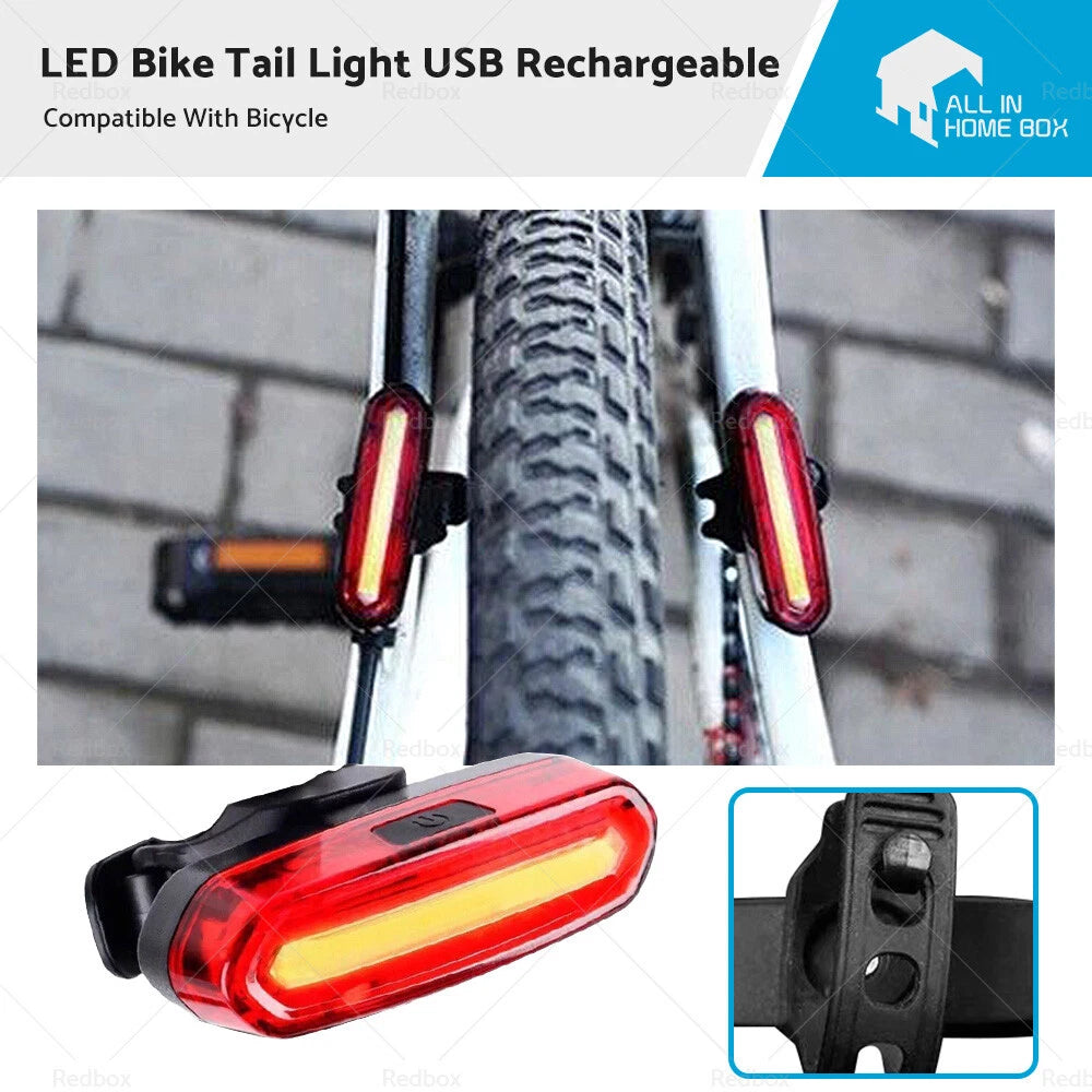 LED Bike Tail Light for Bicycle (2002–2019) - 120 Lumens, USB Rechargeable