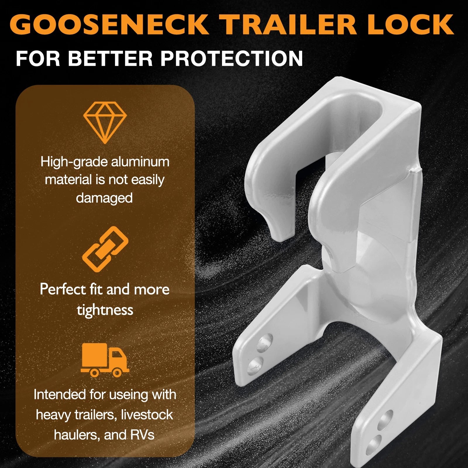 Gooseneck Trailer Hitch Lock for RV Trailers (Heavy Duty)